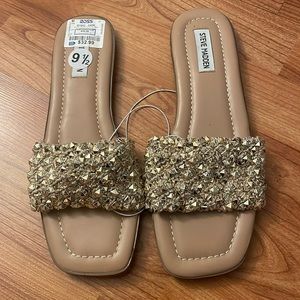 Gold Beaded Steve Madden Sandals
